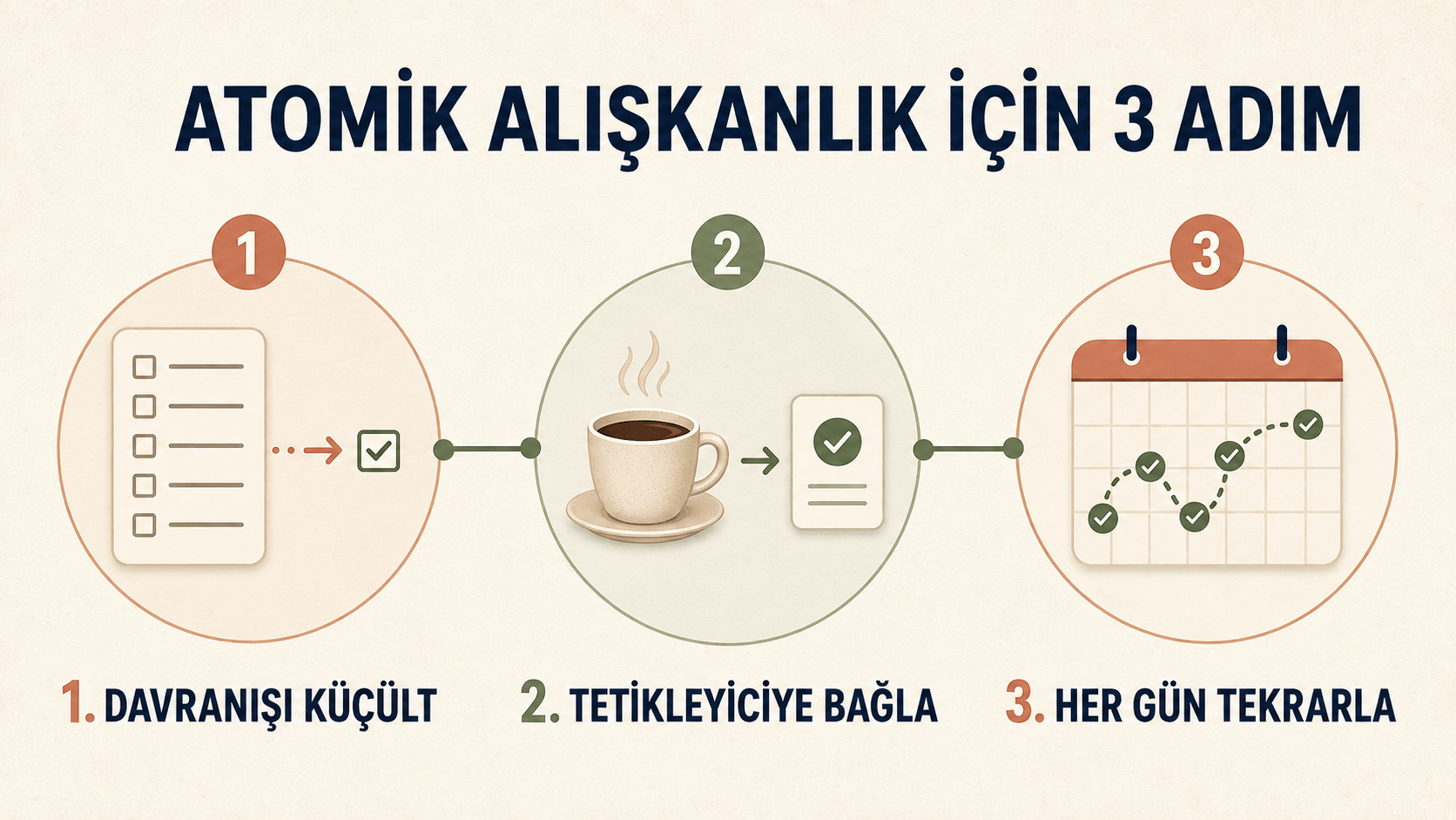 Atomik alışkanlıkları günlük rutine yerleştirme süreci