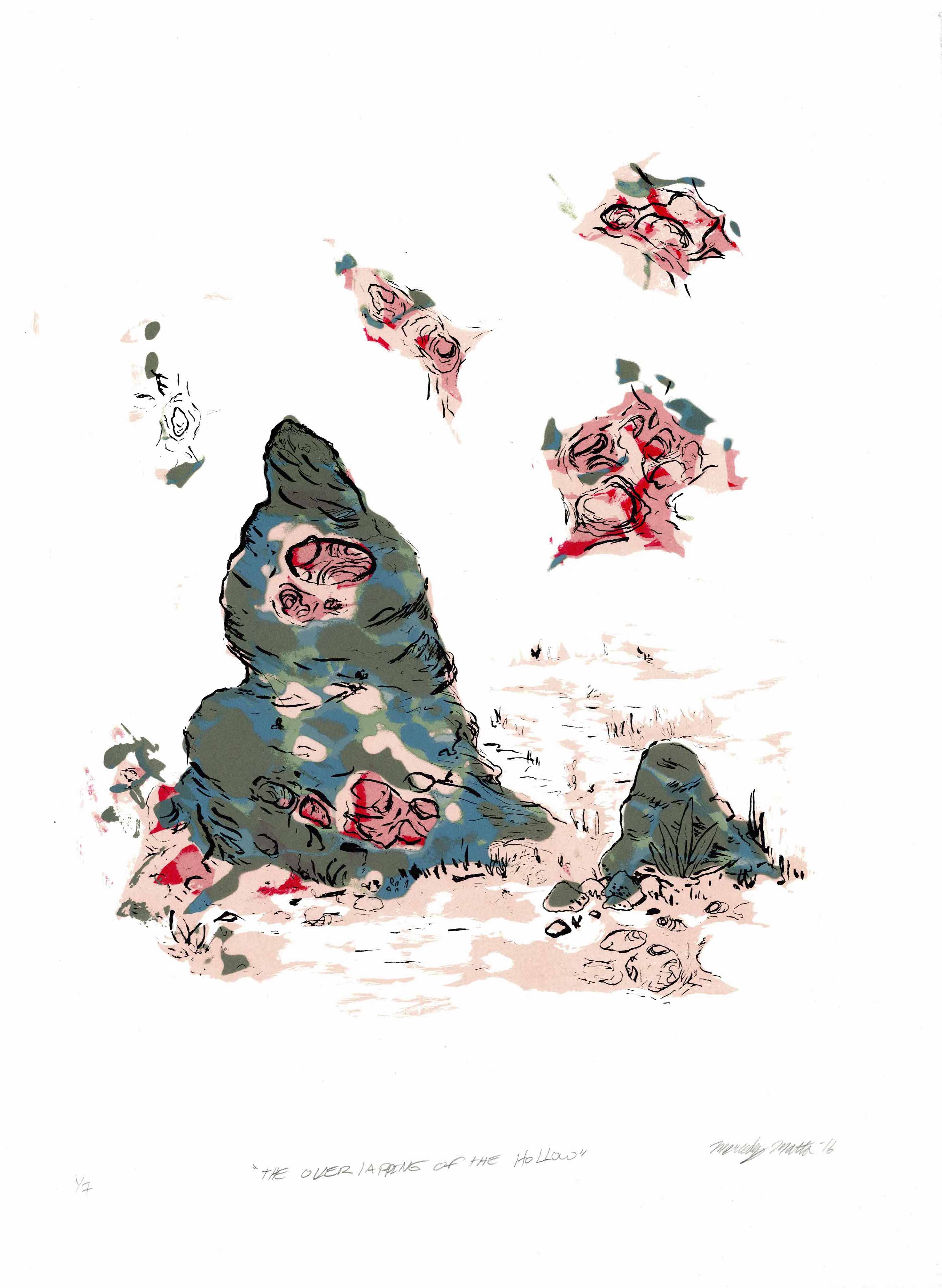 “The overlapping of the Hollow”, Screen Print, 15×19 ¼”