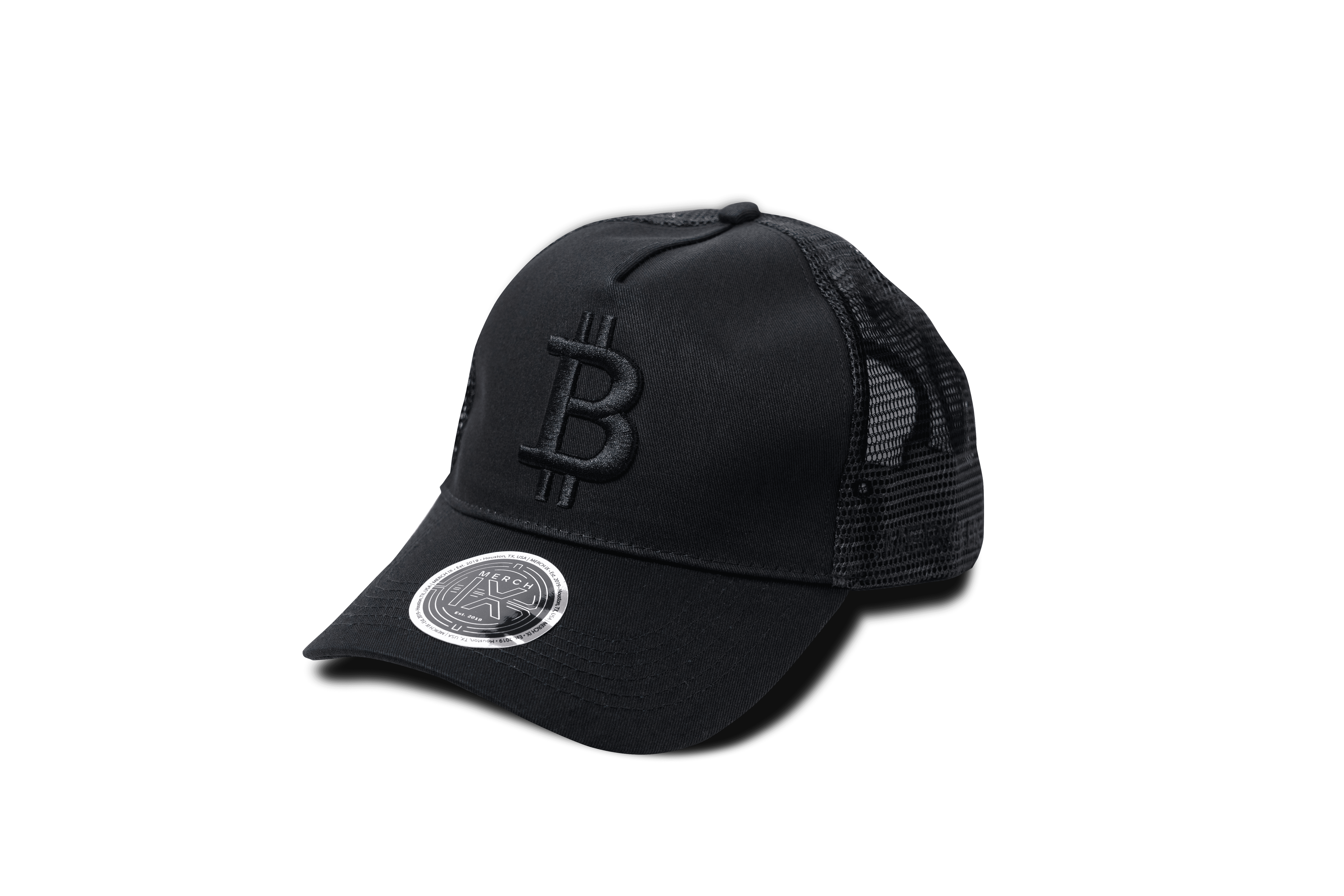Black Bitcoin Trucker Hat - Designer Crypto Hats