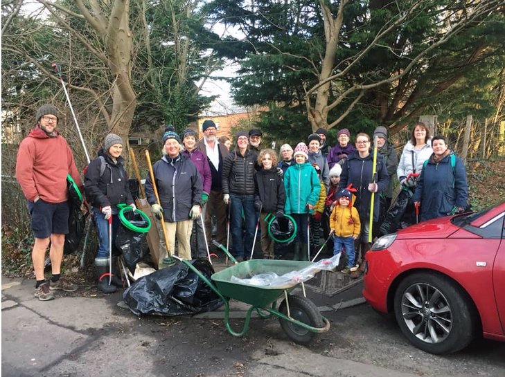 Group photo of cleanup team
