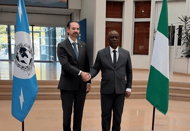 IGP Olatunji Disu meets INTERPOL Secretary-General Valdecy Urquiza in Lyon France