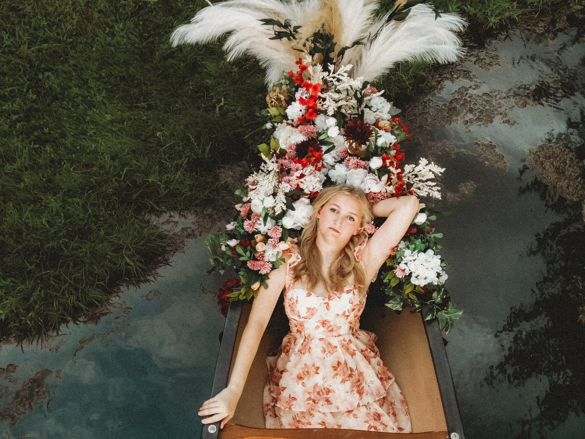 Senior session, drone shot