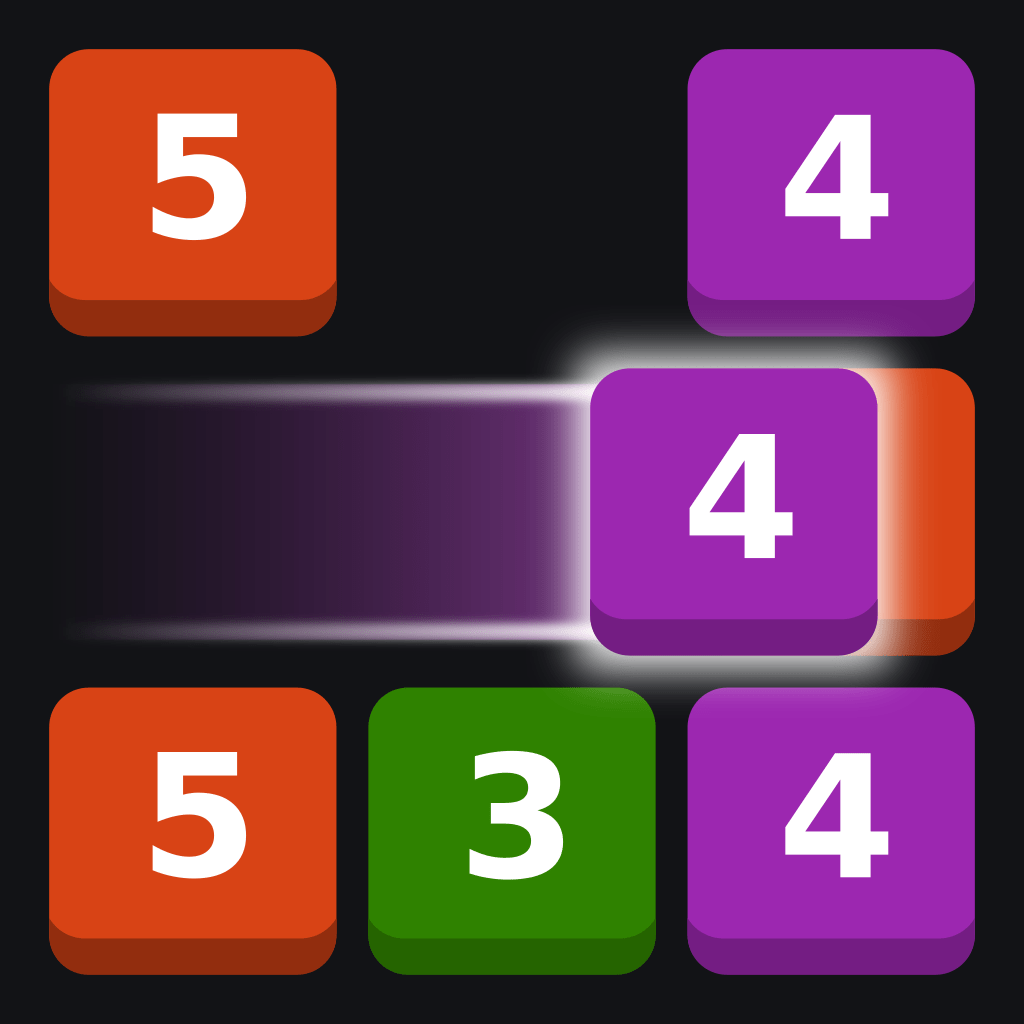 Match three same numbers to merge them into higher number