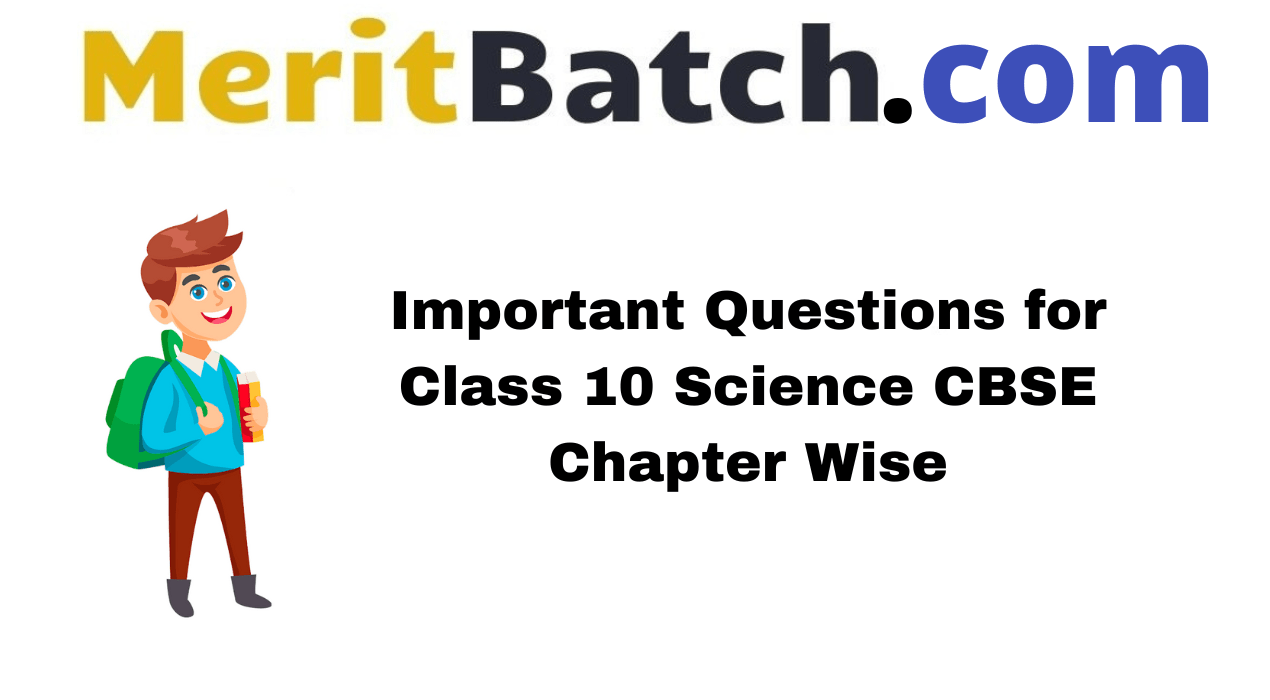 Important Questions for Class 10 Science CBSE Chapter Wise