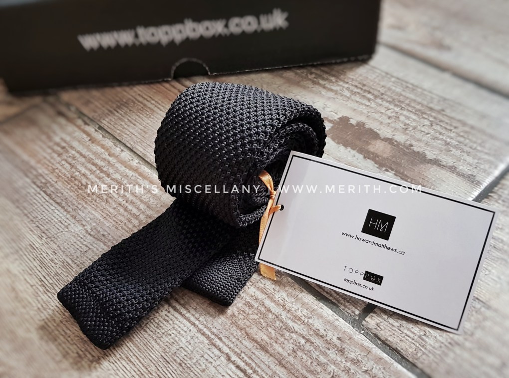 Howard Matthews Co. Black Knitted Tie Toppbox Review June 2018 Men's Grooming skincare subscription box