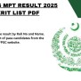 FPSC CSS MPT Result 2025 Final Merit List PDF