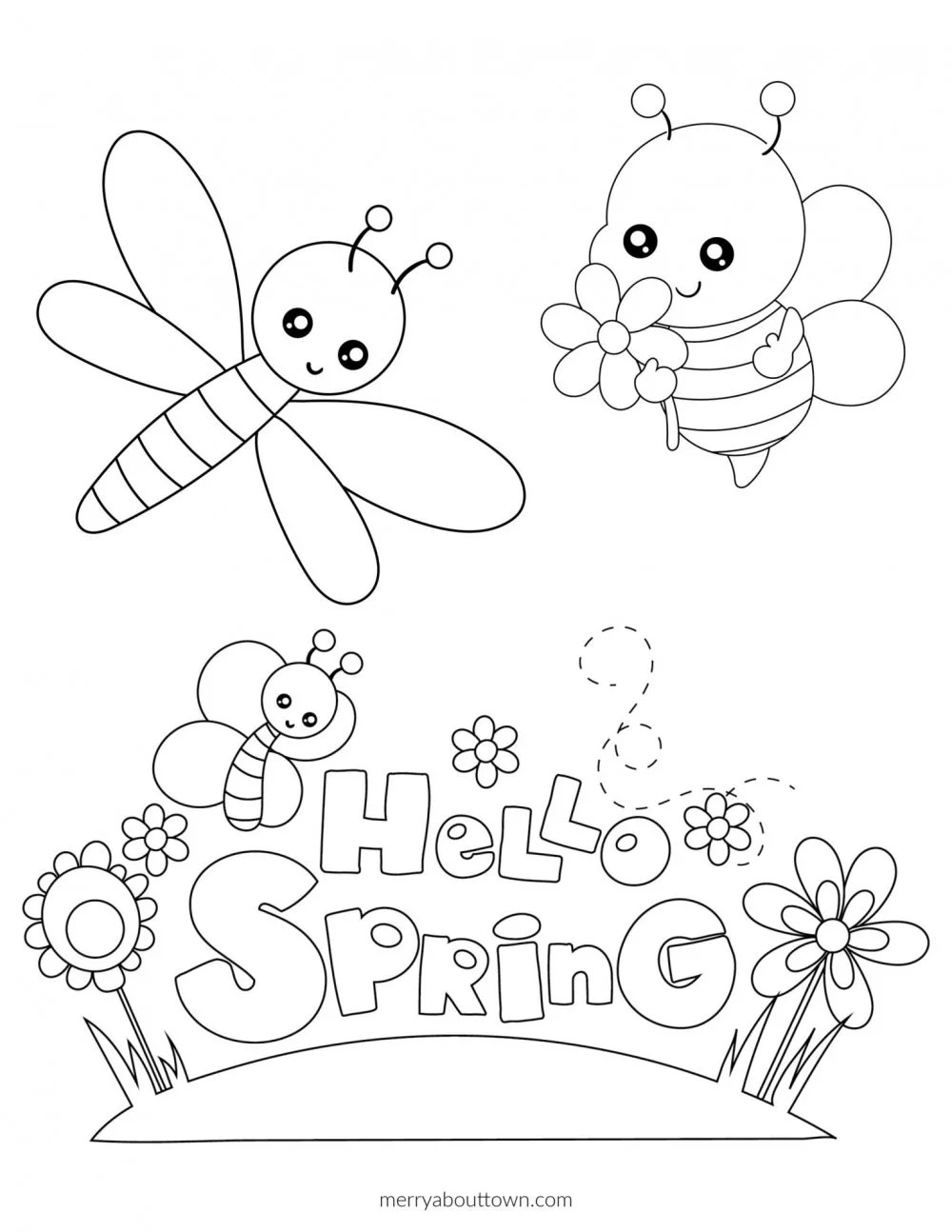 free printable spring coloring sheets merry about town