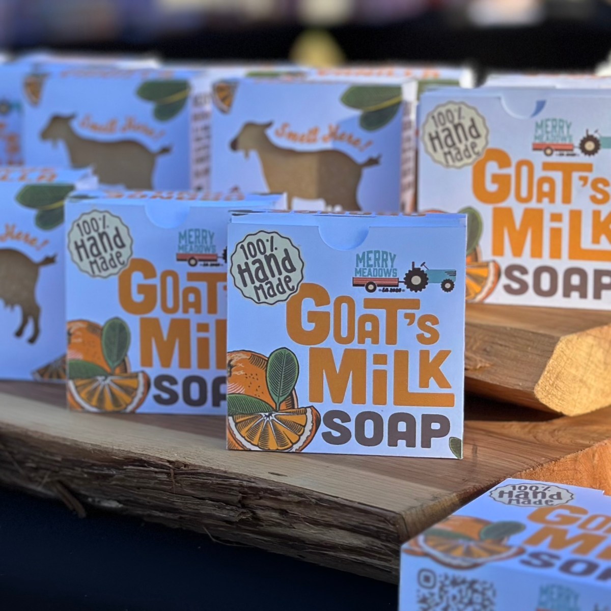 Merry Meadows handmade goats milk soap orange vanilla scent