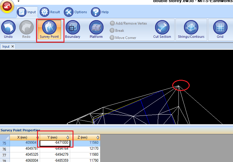 Figure 3: Platform is now inside the convex hull (the Y coordinate is edit to make the convex hull cover all the platform inside) 