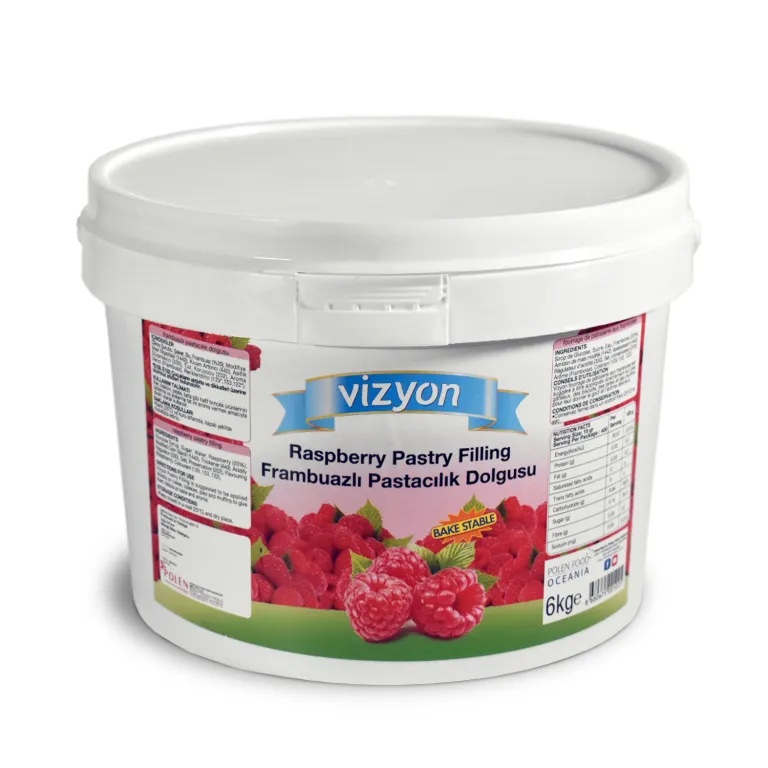 Vizyon Frambuazlı Pastacılık Dolgu Kreması 6 Kg (Isıya Dayanıklı)