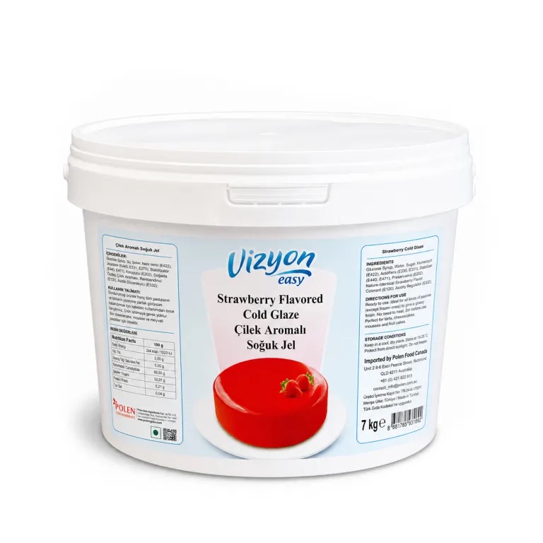 Vizyon Çilek Aromalı Soğuk Pasta Jeli 7 Kg