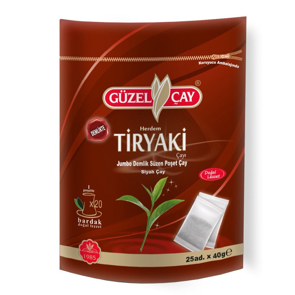 Güzel Çay Tiryaki Jumbo Demlik Poşet Çay 40gr X 25 Adet