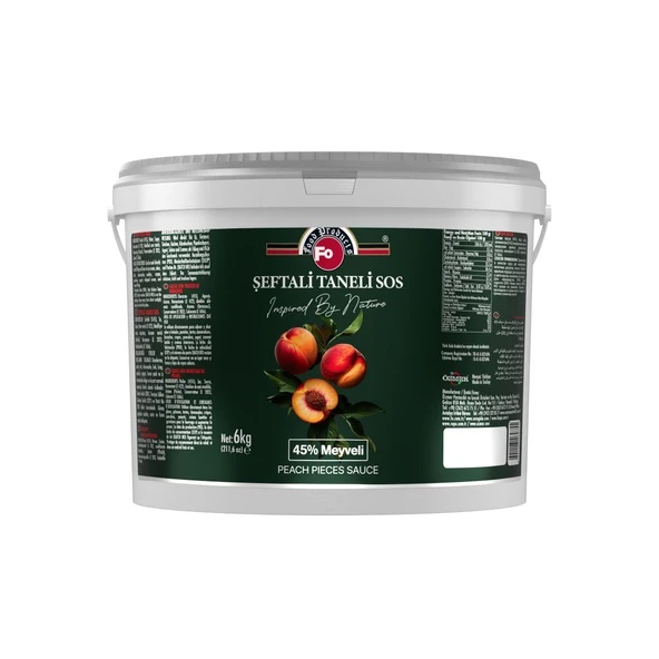 FO Şeftali Taneli Sos 6 Kg (%45 Meyveli)