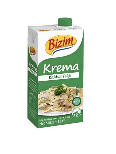 Ülker Bizim Bitkisel Yağlı Krema 1 L %20 Yağlı