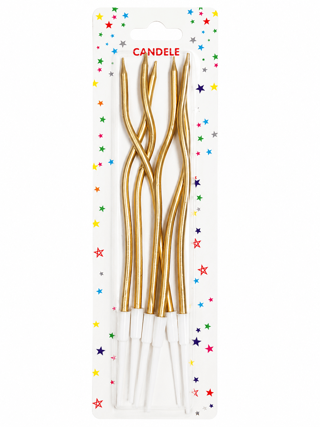 6'lı Kıvrımlı Mum Altın Pasta Mumu Gold