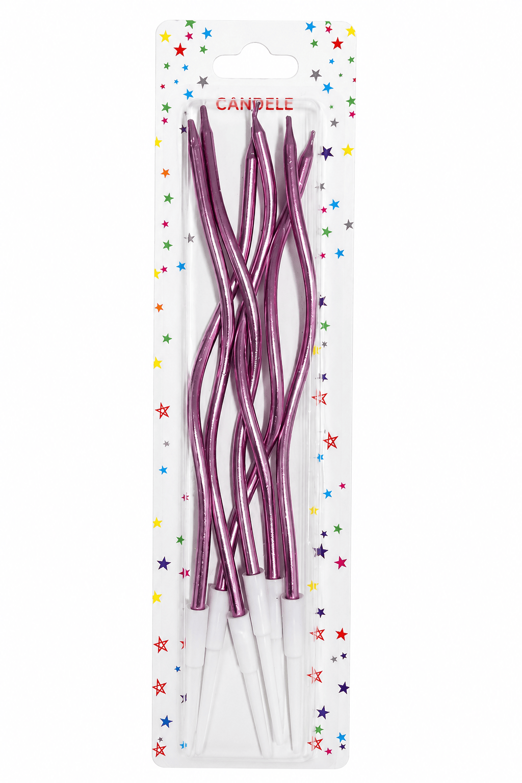 6'lı Kıvrımlı Mum Pembe Pasta Mumu