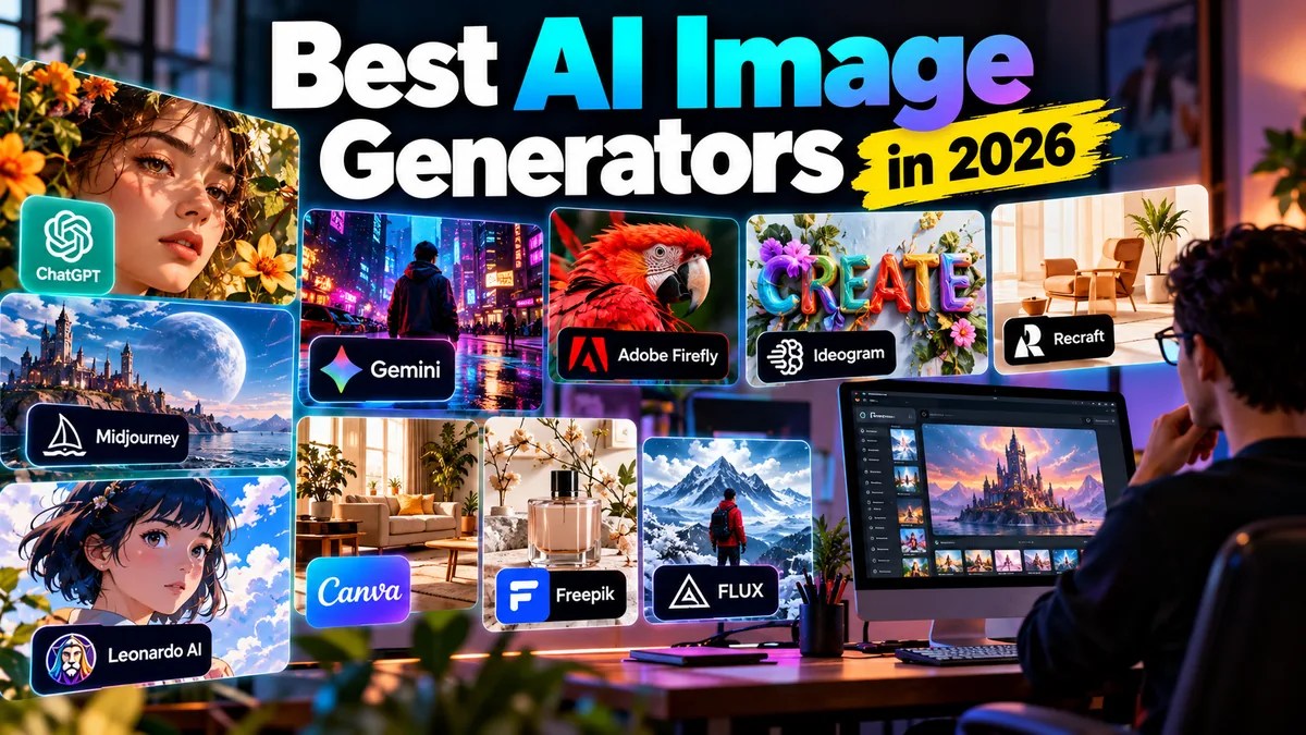Best AI image generators in 2026 including ChatGPT, Midjourney, Gemini, Adobe Firefly, Ideogram and other AI image tools