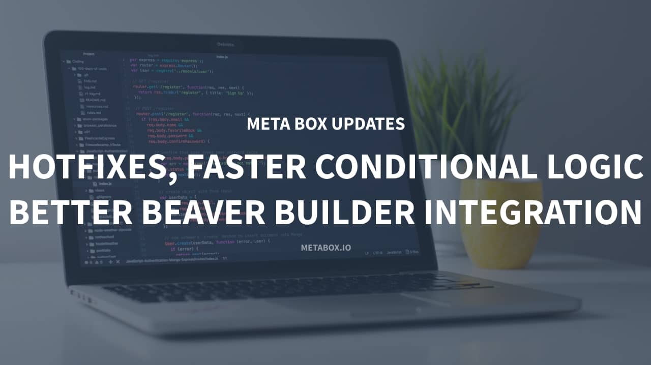 Meta Box Updates: Hotfixes, faster Conditional Logic, better Beaver Builder integration