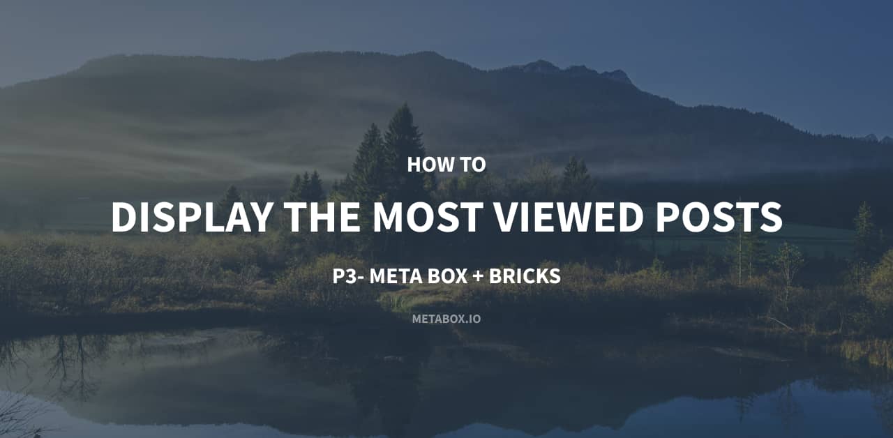 How to display the most viewed posts p3 using meta box and bricks (1)