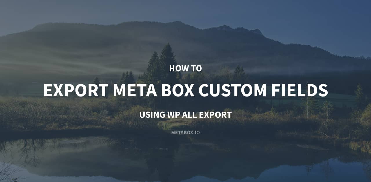 How To Export Meta Box Custom Fields Using Wp All Export
