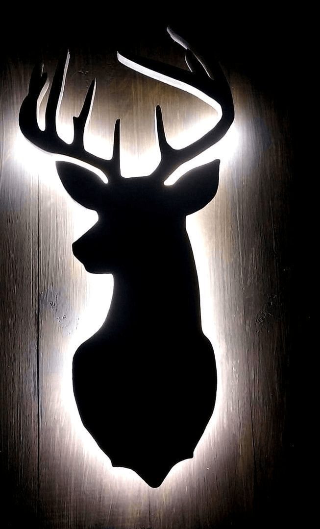 venado de acero con luz led 