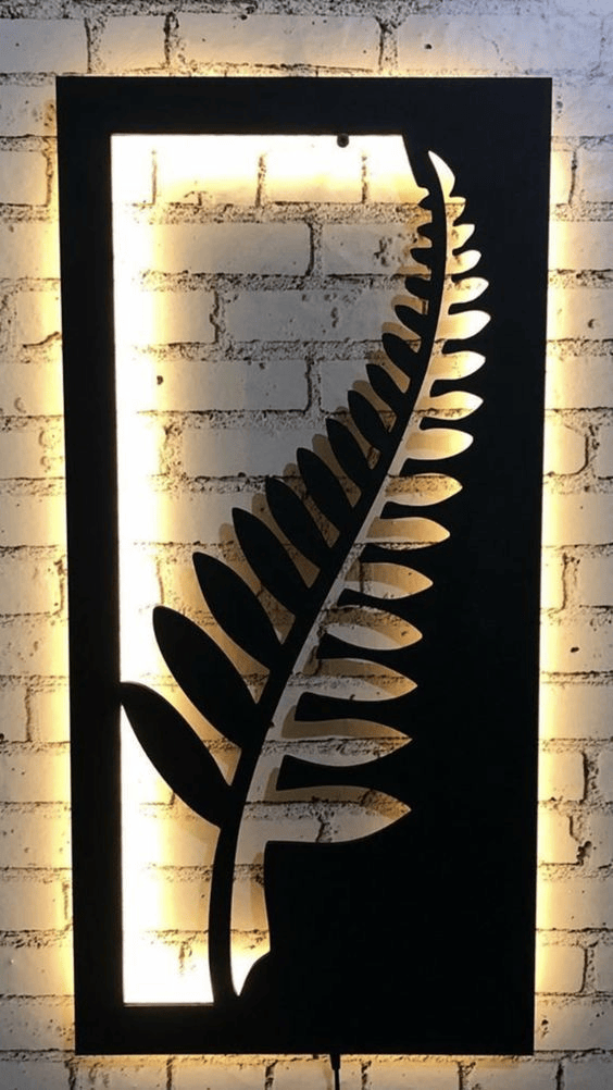 celosia de hoja tropical con luz led