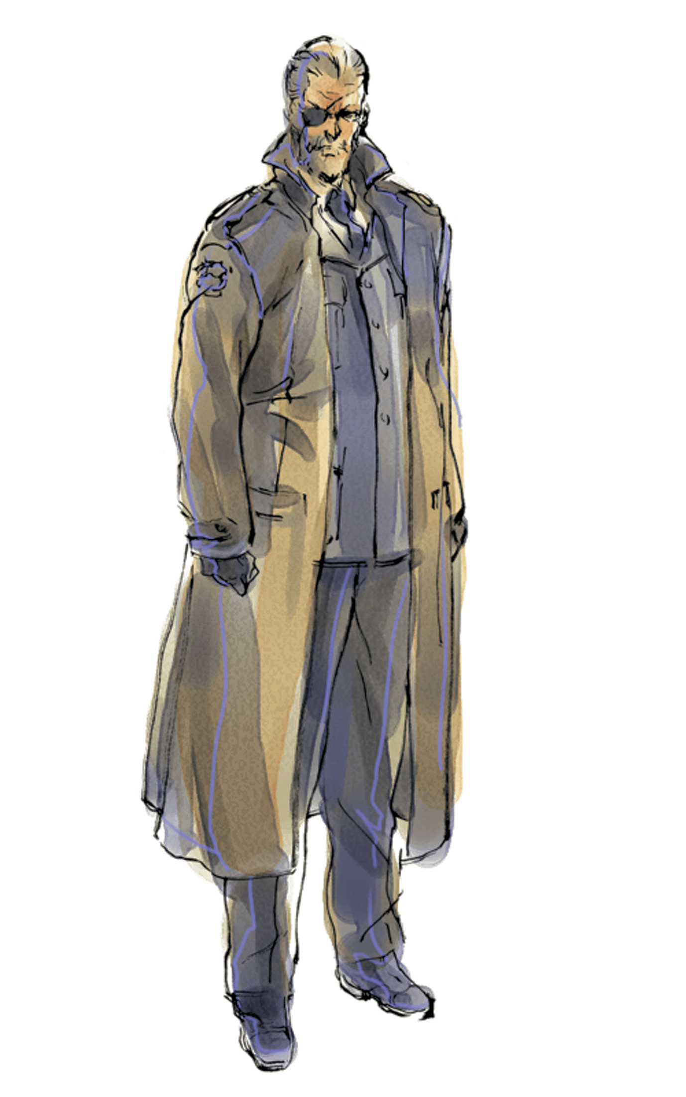 Big Boss, original full-body character artwork by Yoji Shinkawa