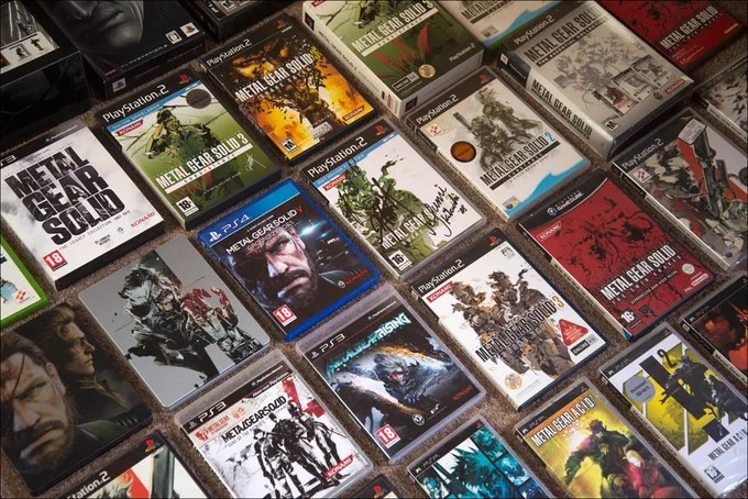 Collection of physical Metal Gear games across PlayStation generations