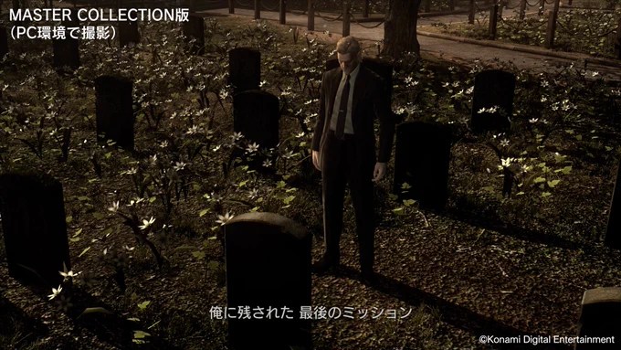 Snake in the cemetery in the Master Collection version of MGS4, captured on PC