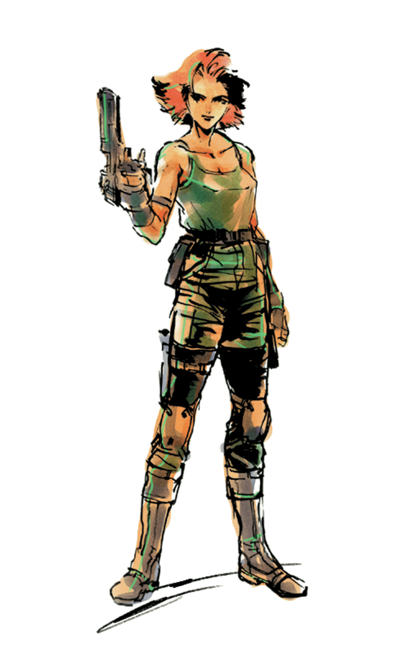 Meryl Silverburgh, original full-body character artwork by Yoji Shinkawa