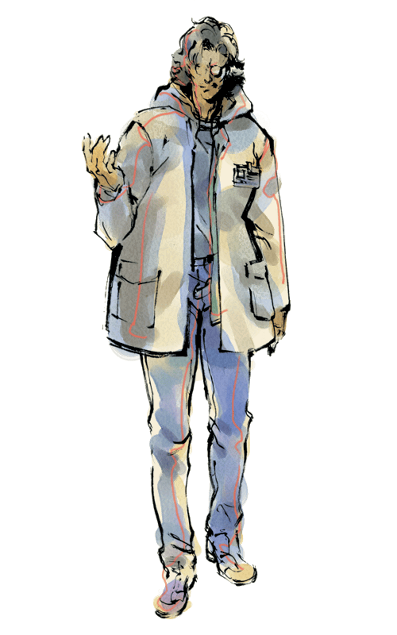 Otacon, original full-body character artwork by Yoji Shinkawa