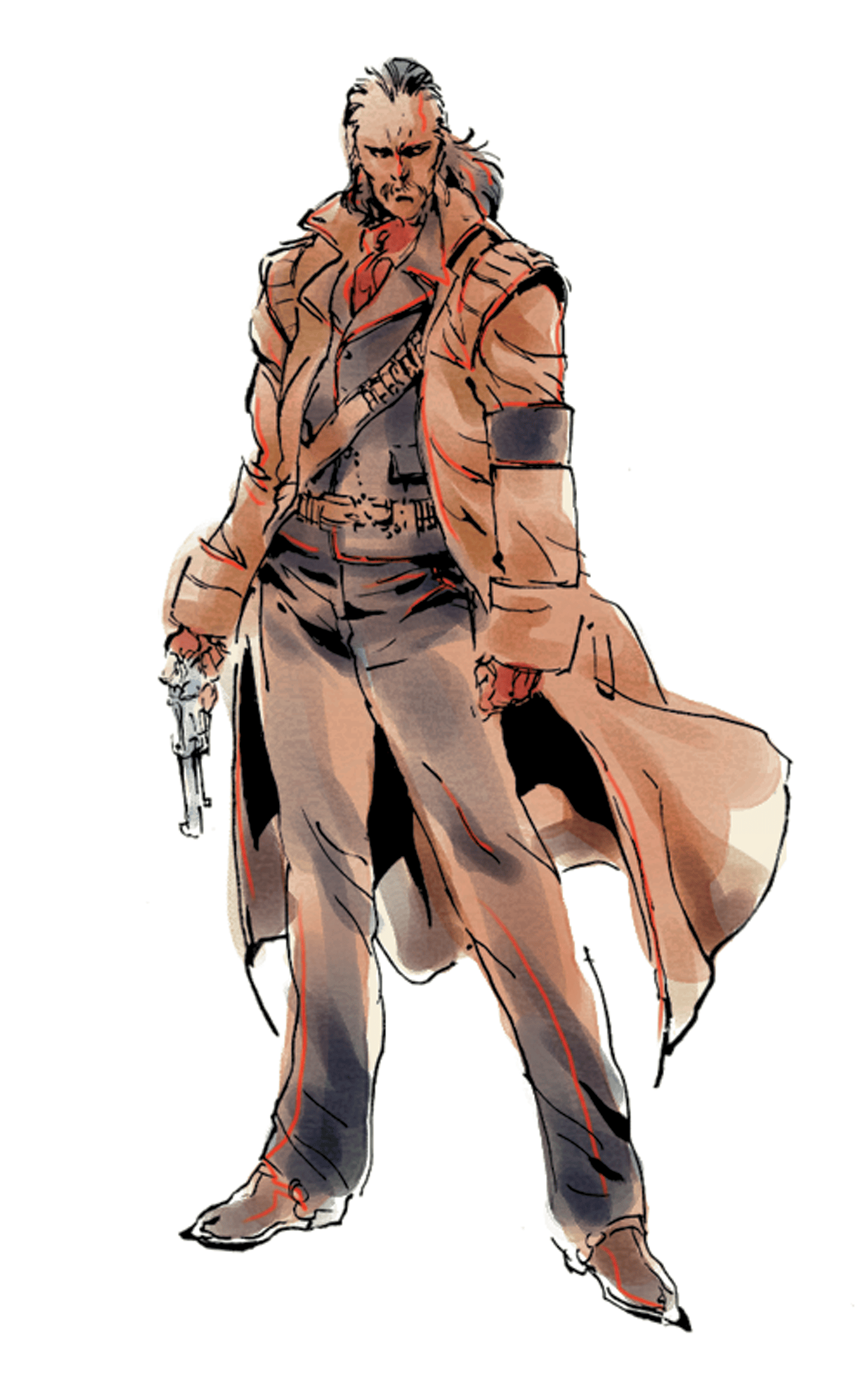 Revolver Ocelot, original full-body character artwork by Yoji Shinkawa
