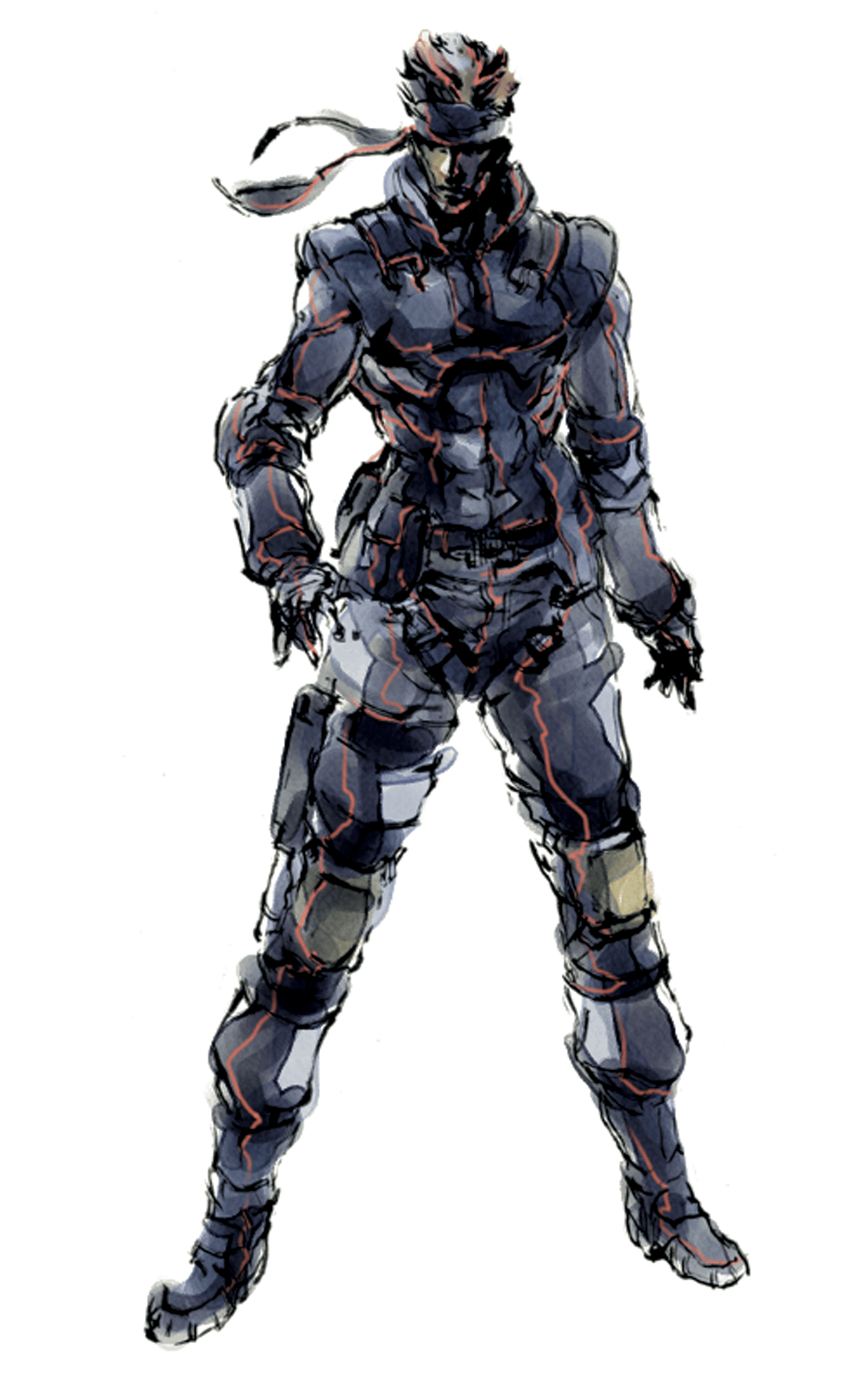 Solid Snake, original full-body character artwork by Yoji Shinkawa