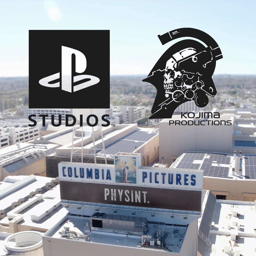 PHYSINT artwork with PlayStation Studios and Kojima Productions logos over Columbia Pictures