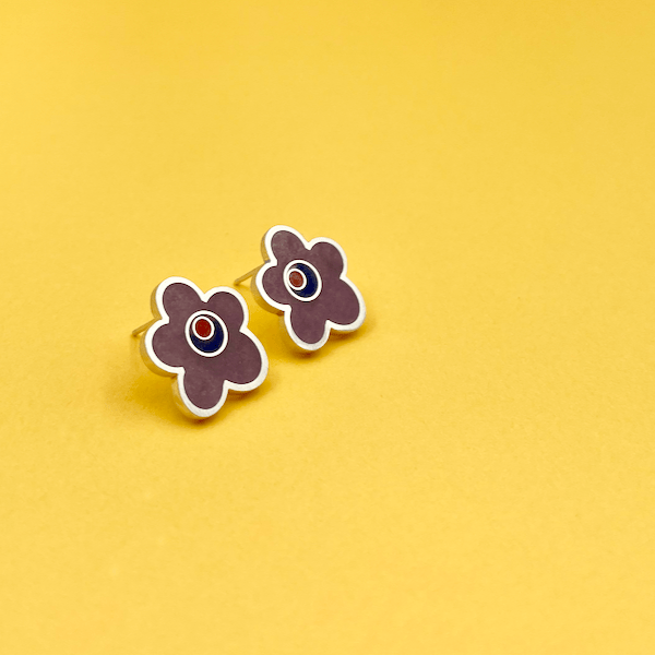 orange FABULOUS FLOWER studs
