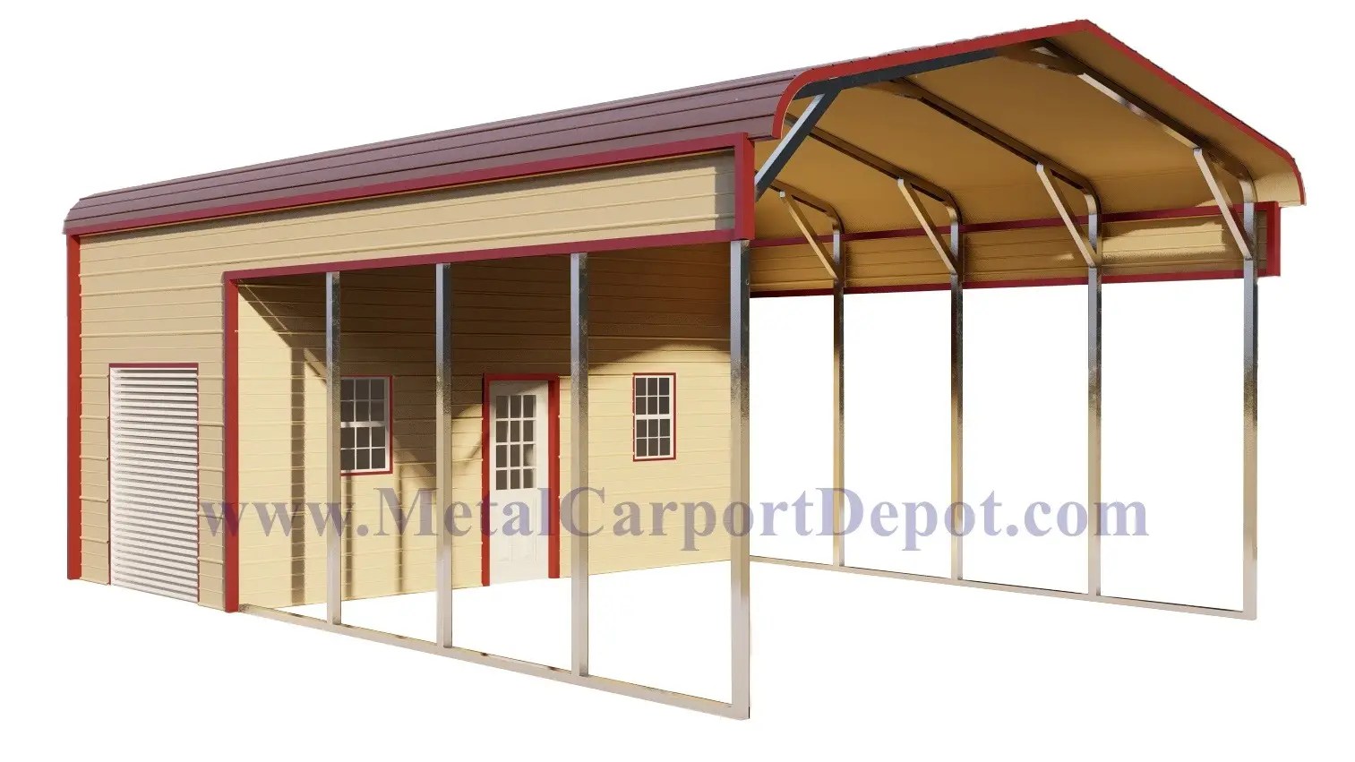 Regular Style Metal Carport Combo Units Image