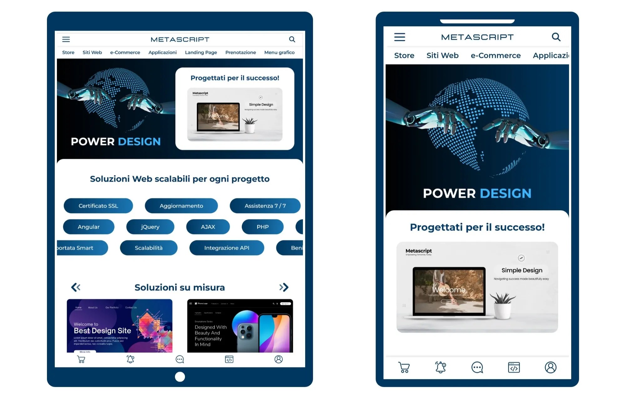 immagine grafica design responsive tablet smartphone mobile