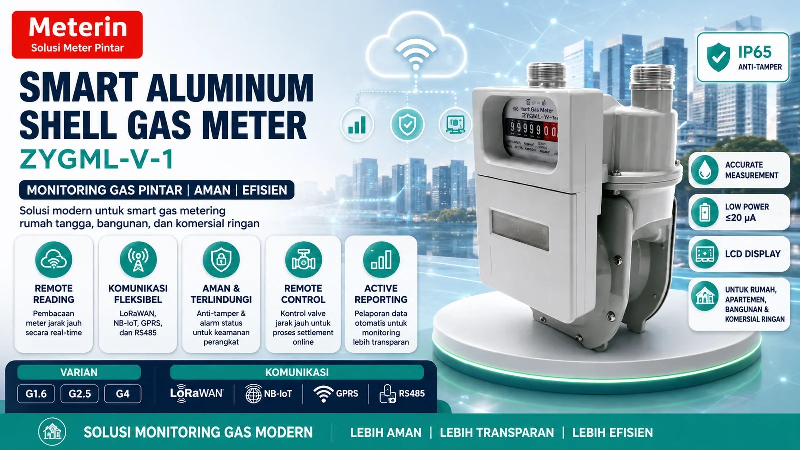 Smart Alumunium Shell Gas Meter