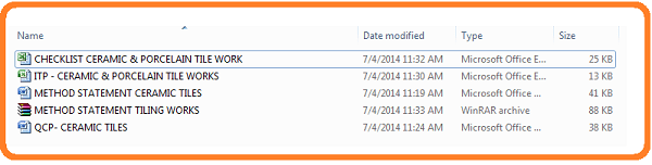 METHOD STATEMENT TILING WORK