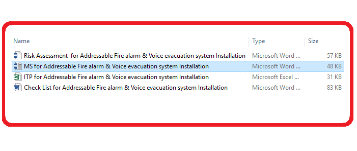 Fire Alarm & Voice Evacuation System Installation & Continuity Testing Method Statement