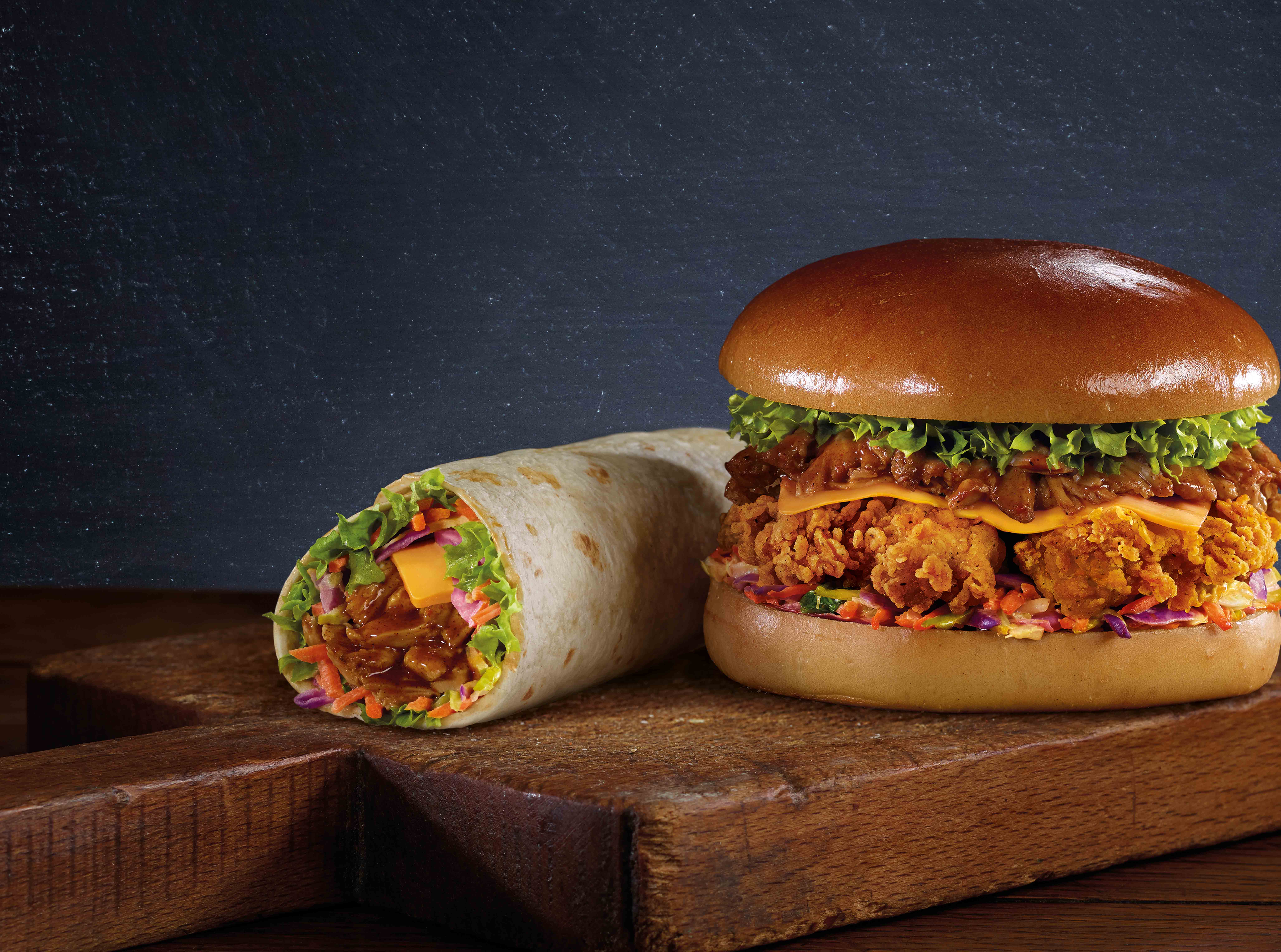 KFC launch lower calories pulled chicken range of wraps and burgers