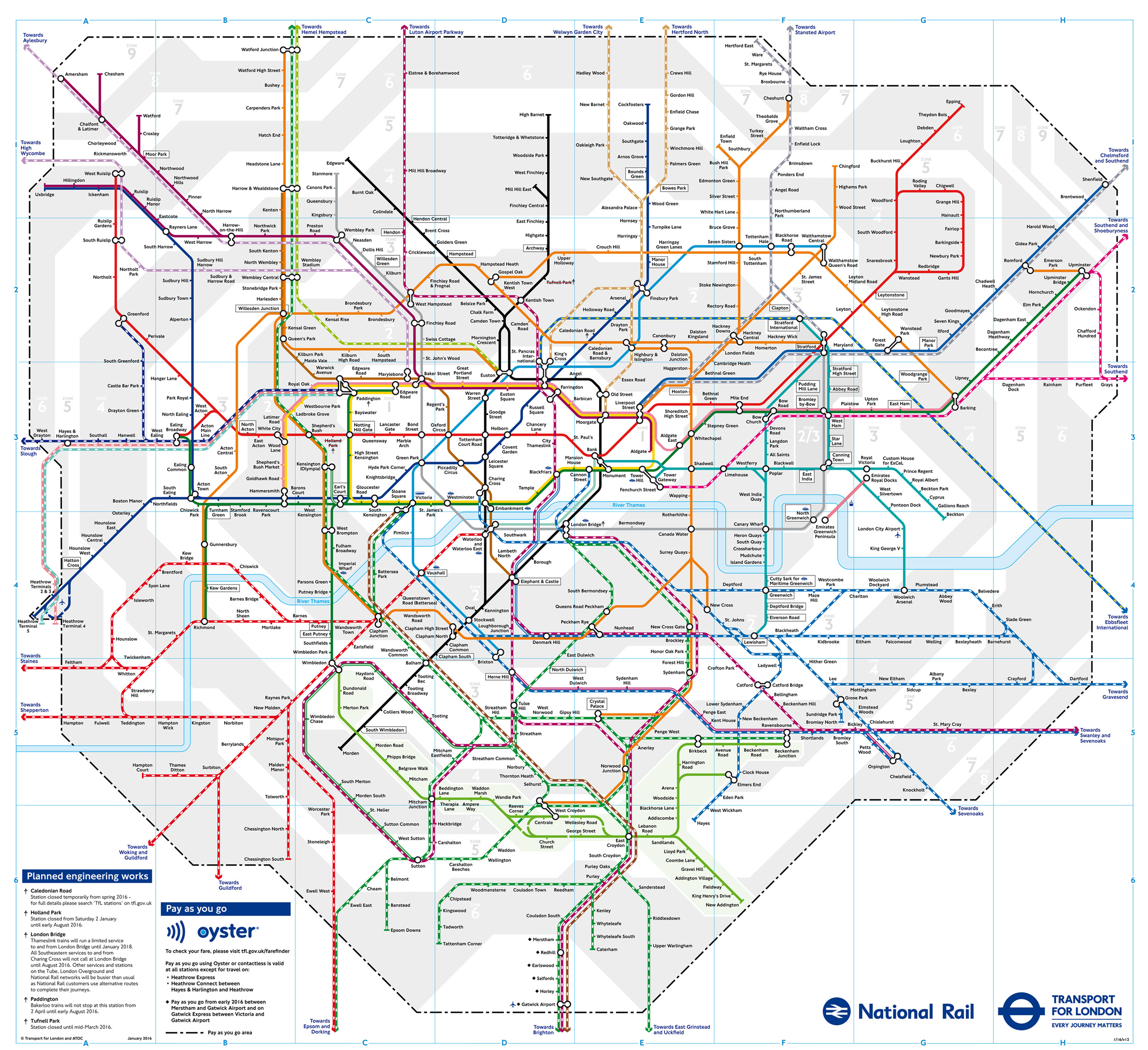 London Tube Map Card Zone Mappage 