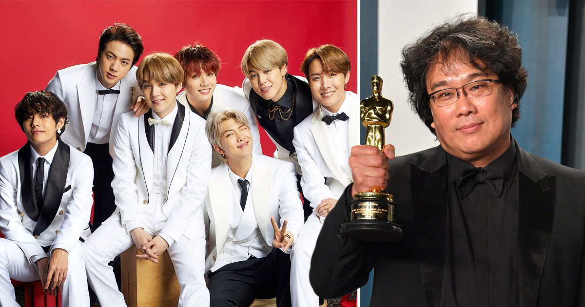 Image result for bts congratulates parasite on oscar win