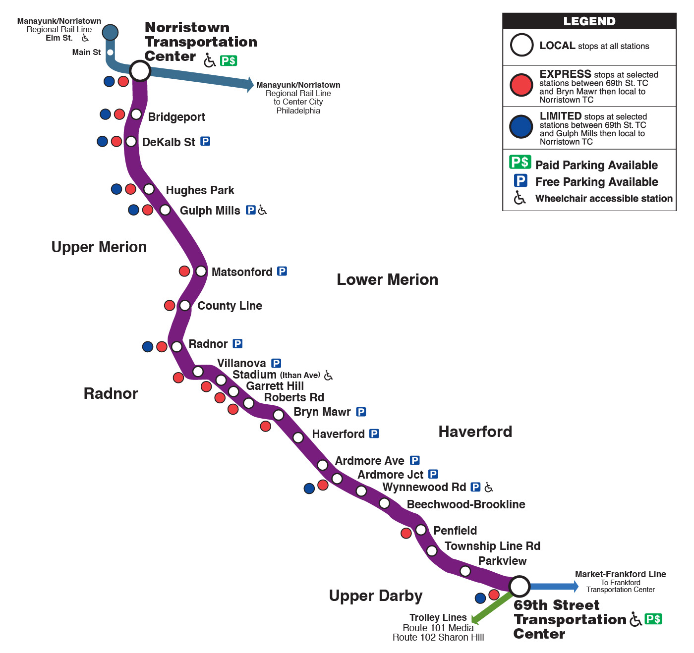 Manayunk Norristown Line Map Schedule Stations And Fares Manayunk Norristown Line Map 