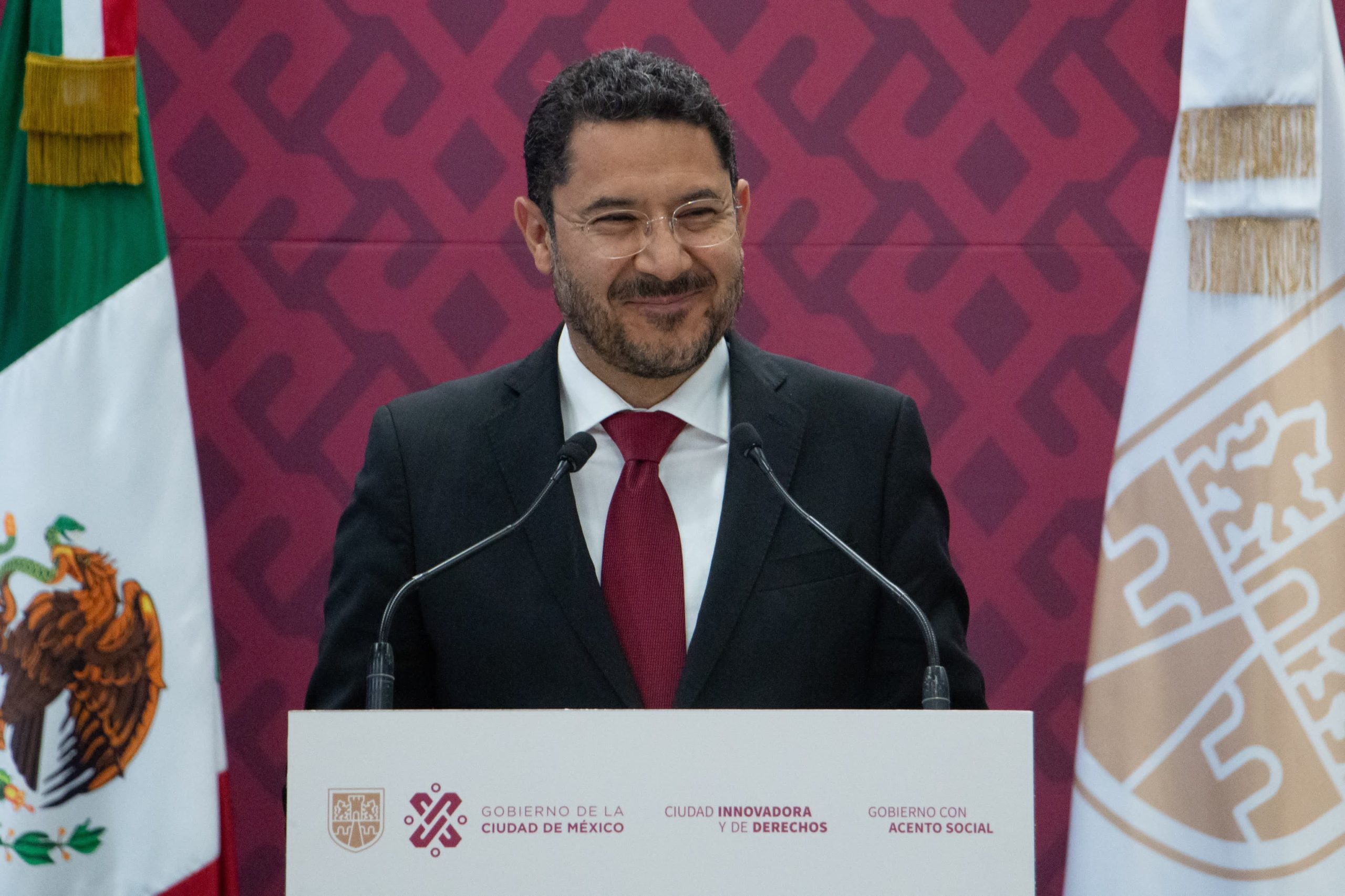 Martí Batres Guadarrama en Conferencia de prensa del Día del Trabajo