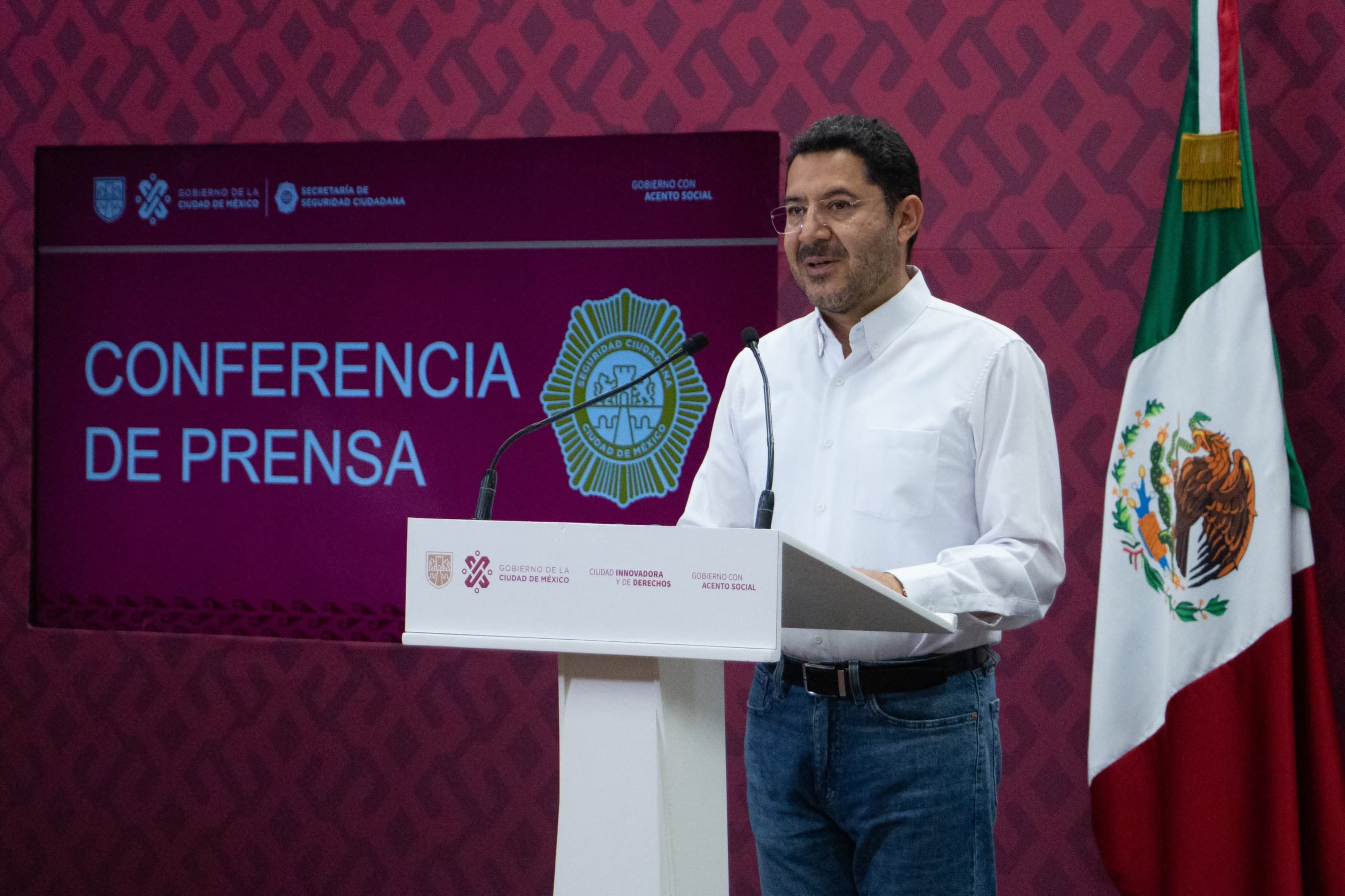 Jefe de Gobierno Martí Batres en conferencia sobre inseguridad en CDMX