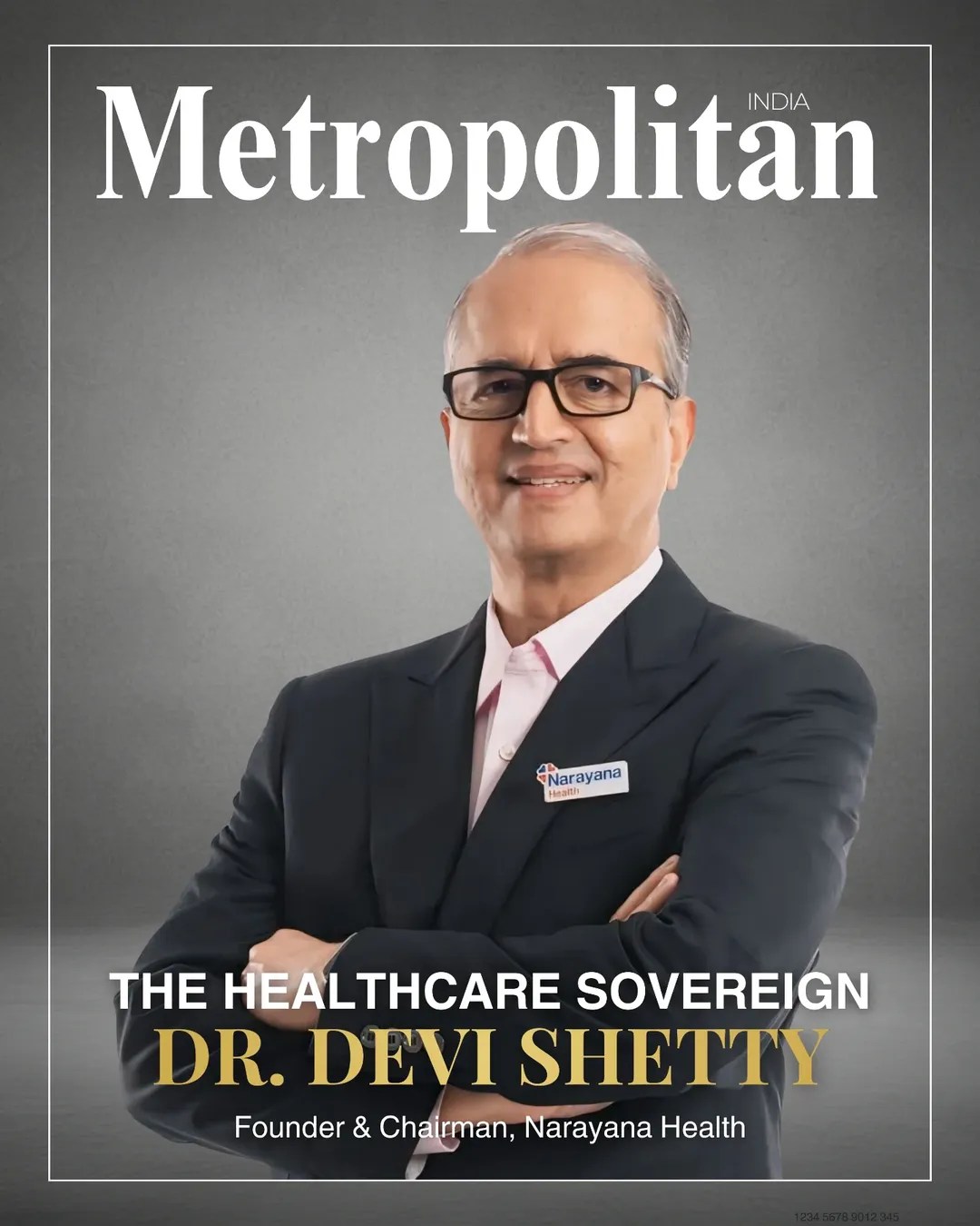 Metropolitan India collector cover featuring Dr. Devi Shetty with the headline The Healthcare Sovereign.