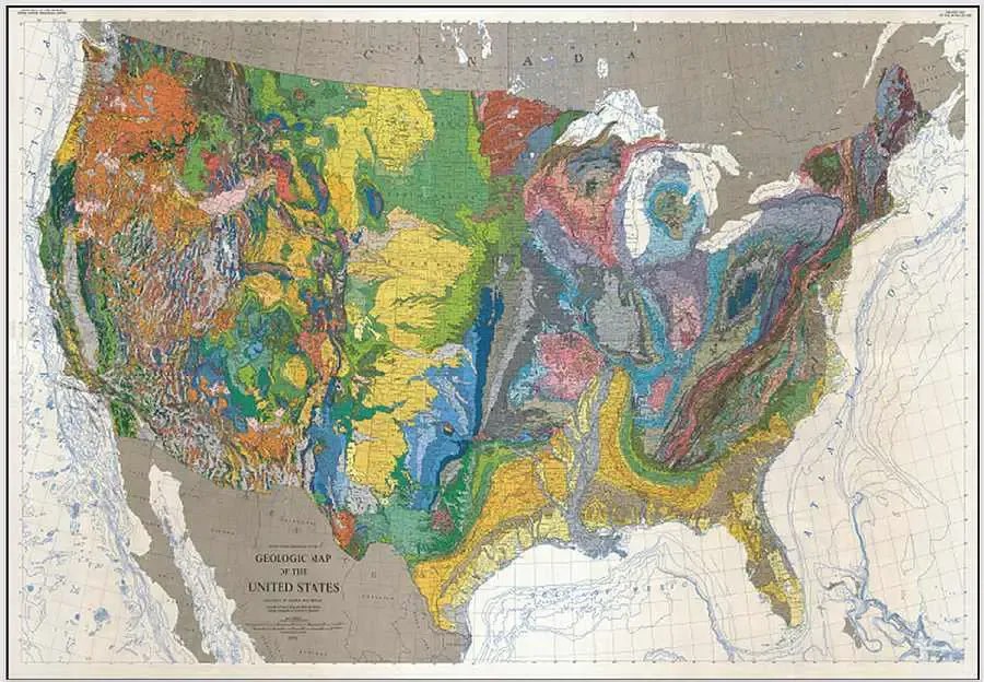 United States Geologic Map 3 Piece Metsker Maps
