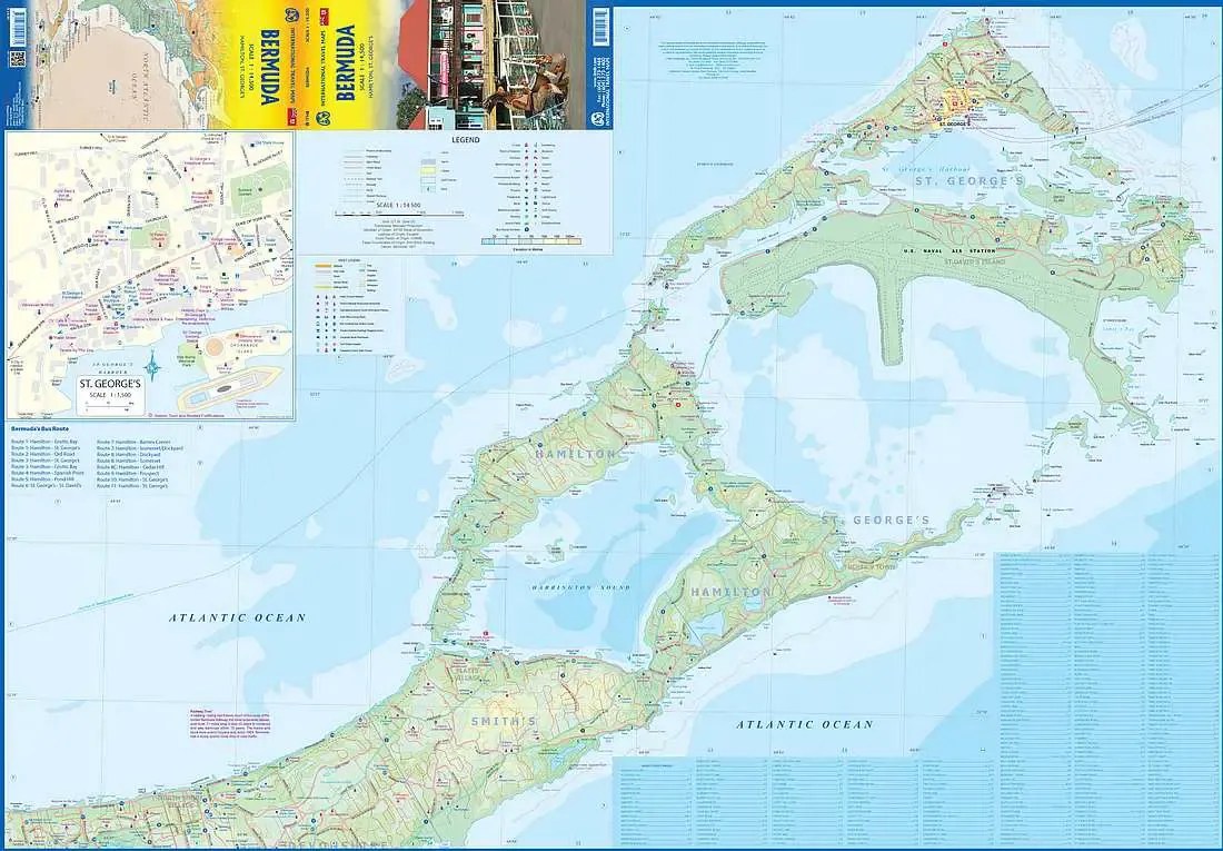 Bermuda Travel Map Metsker Maps