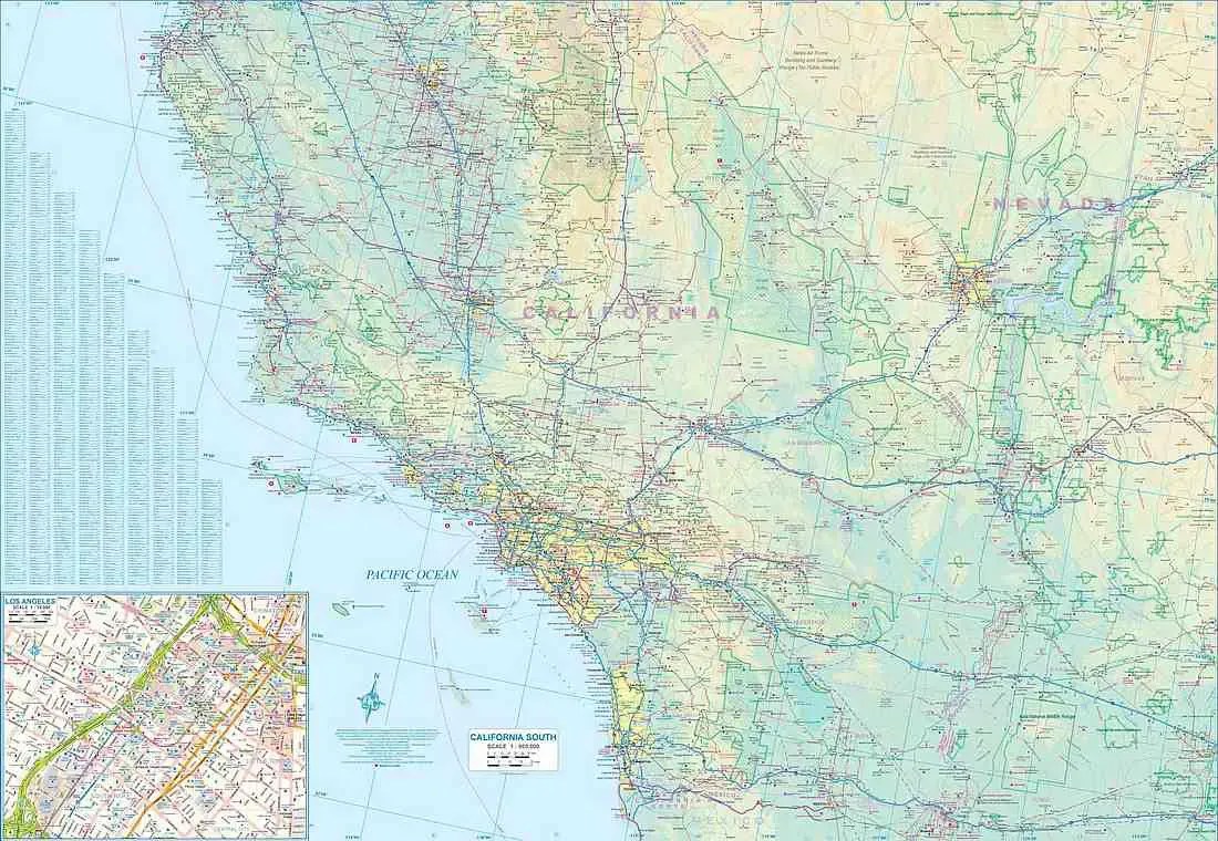 California Road Map Metsker Maps
